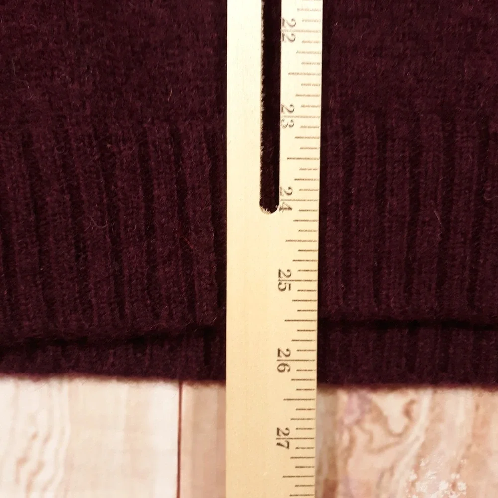 J.CREW Wool Sweater Pullover Mens Large V-Neck Maroon